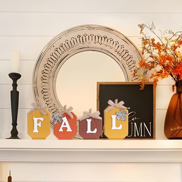 Fall Decorations for Home, Pumpkin Wood Sign with Fall Lettered for Fall Decor, - Picture 9 of 9